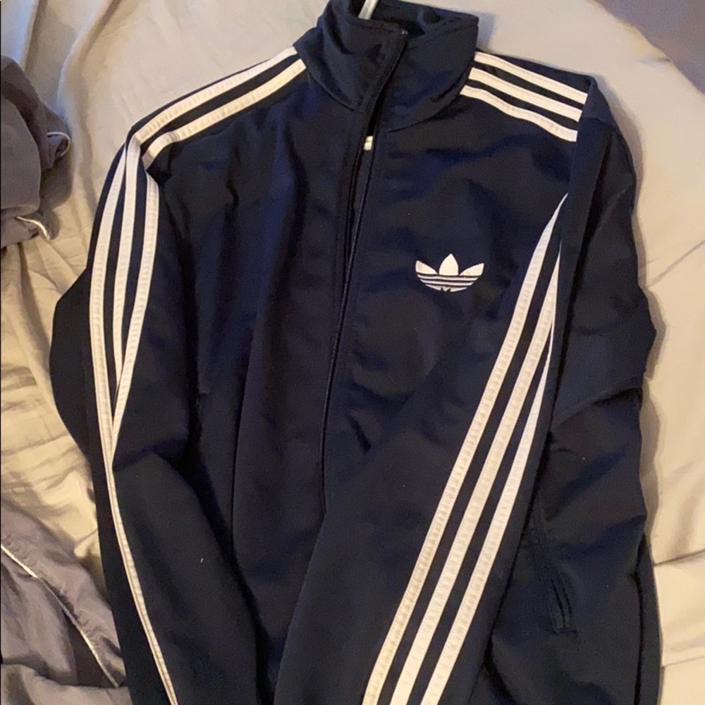 adidas navy blue zip up